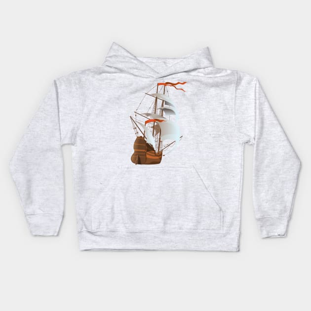 Sailing Ship Kids Hoodie by nickemporium1